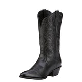 Ariat Women's Heritage Western R Toe Boot- Black Deertan