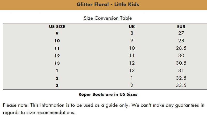 Roper Little Kids Glitter Floral Boot (Pink)