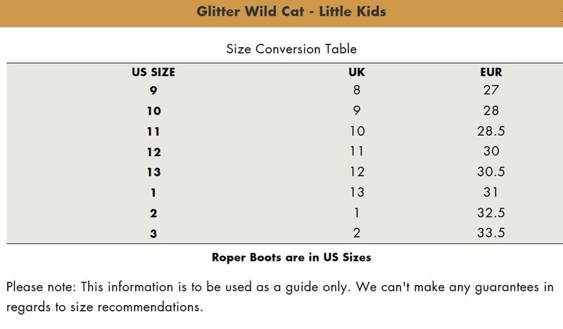 Roper Little Kids Glitter Wild Cat (Gold Glitter Leopard/Brown)