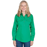 Just Country Women's Jahna Long Sleeve Work Shirt - Ivy Green
