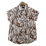 Cruel Girl Ladies Bridle Print Top - White