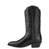 Ariat Women's Heritage Western R Toe Boot- Black Deertan