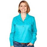 Just Country Women's Jahna Long Sleeve Work Shirt - Turquoise