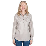 Just Country Women's Jahna Long Sleeve Work Shirt - Stone