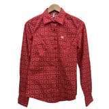 Cinch Ladies Geo Print Button Down Shirt - Red