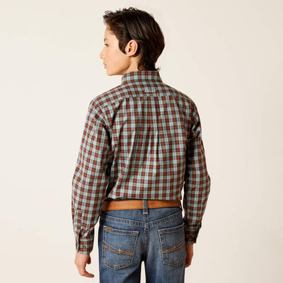 Ariat Boys Pro Series Brett Classic Fit Long Sleeve Shirt (Bitter Chocolate)