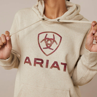 Ariat Womens Real Ombre Shield Hoodie (Oatmeal Heather)