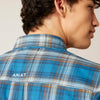 Ariat Mens Pro Series Geron Classic Fit Long Sleeve Shirt (Rush of Blue)