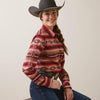 Ariat Womens Wrinkle Resist Team Kirby Stretch Long Sleeve Shirt (Blushing Serape)