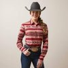 Ariat Womens Wrinkle Resist Team Kirby Stretch Long Sleeve Shirt (Blushing Serape)