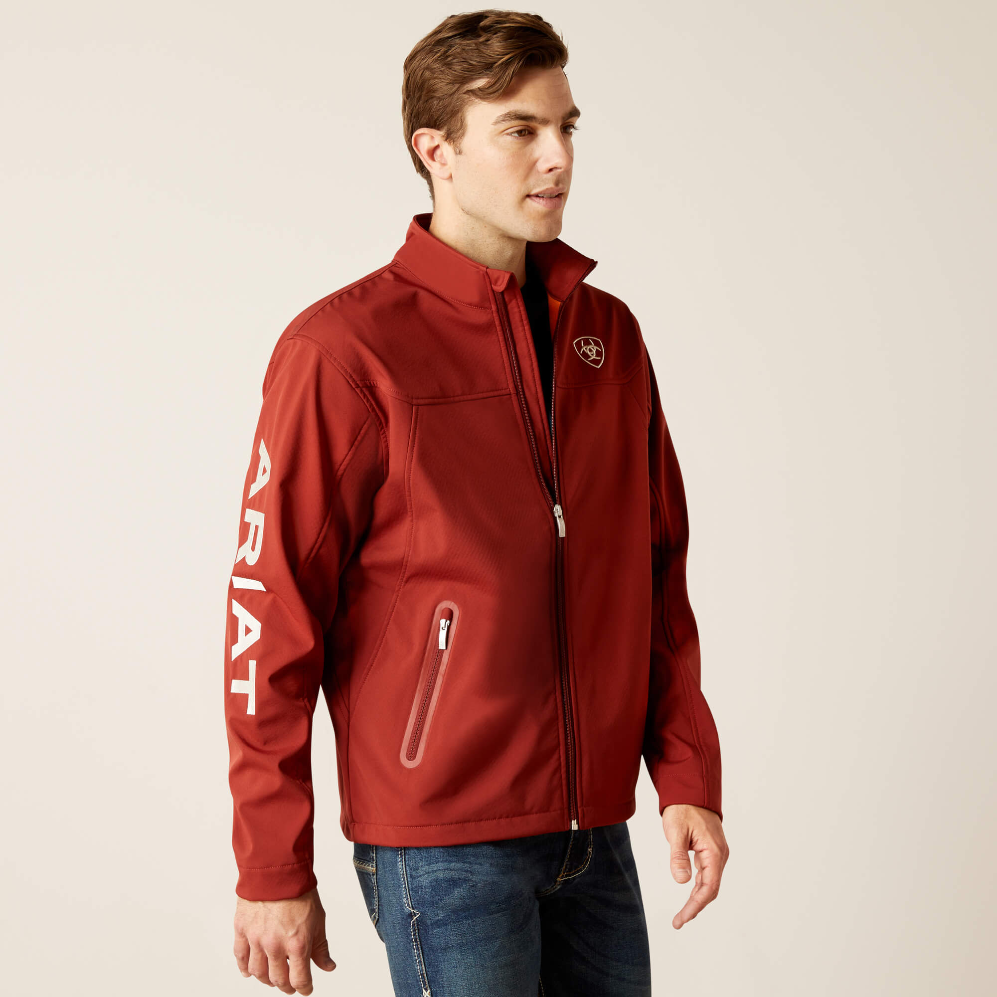 Ariat Mens New Team Softshell Jacket (Fired Brick)