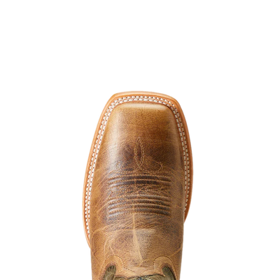 Ariat Mens Cowboss Western Boots (Crinkled Brown & Prairie Green)