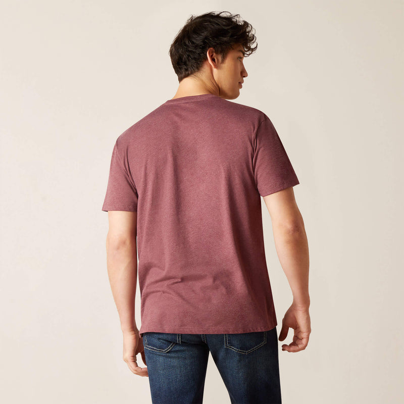 Ariat Mens Simple Geo Diamond Short Sleeve T-Shirt (Burgundy Heather)