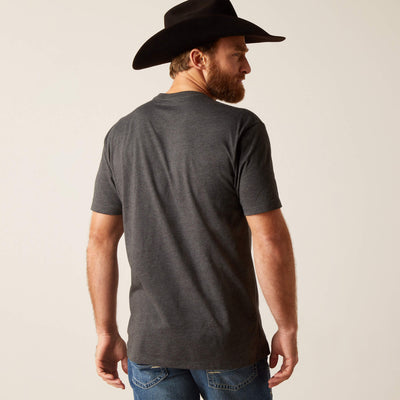 Ariat Mens Quadrangle Short Sleeve T-Shirt (Charcoal Heather)