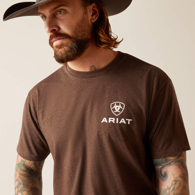 Ariat Mens Outline Circle Short Sleeve T-Shirt (Brown Heather)