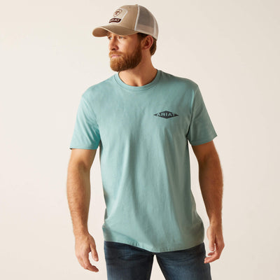 Ariat Mens Work Diamond Short Sleeve T-Shirt (Oil Blue Heather)