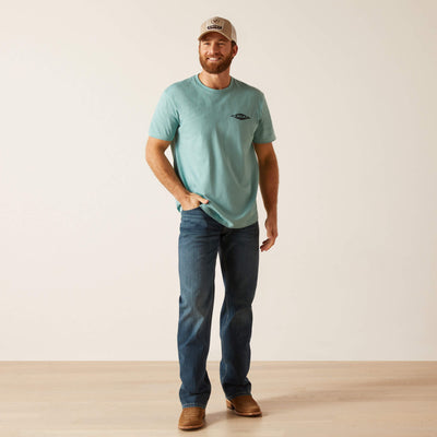 Ariat Mens Work Diamond Short Sleeve T-Shirt (Oil Blue Heather)