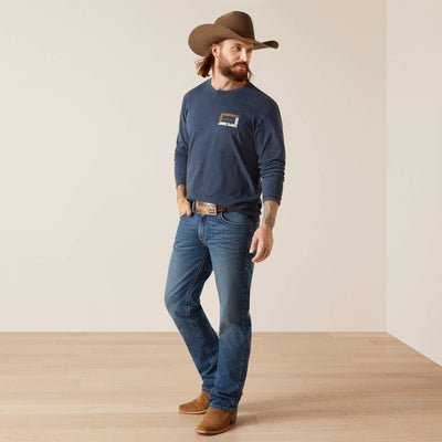 Ariat Mens Veneer Long Sleeve T-Shirt (Navy Heather)