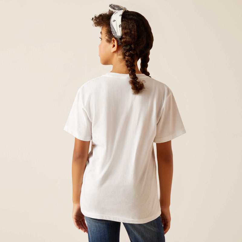 Ariat Girls Lets Rodeo Short Sleeve T-Shirt (White)