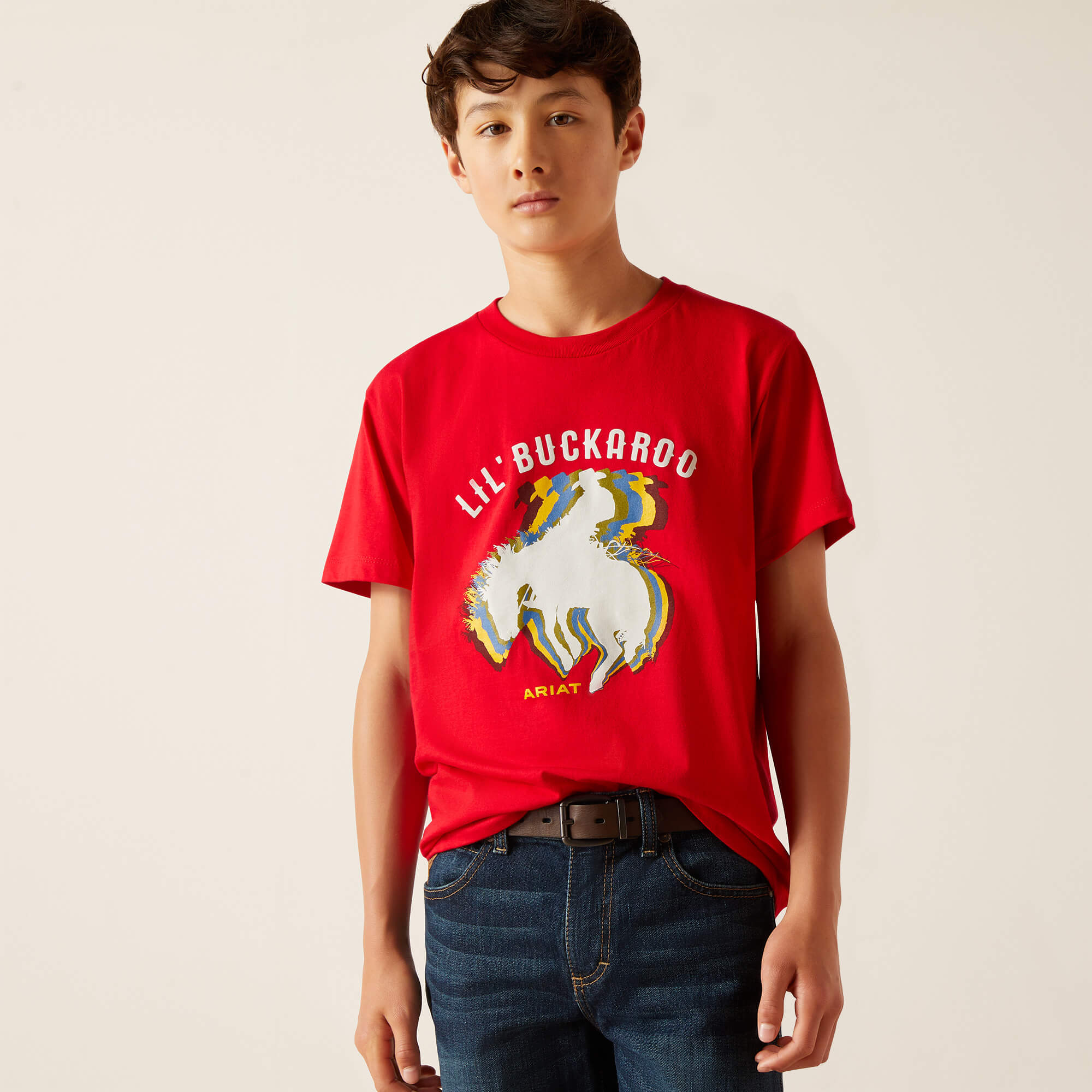 Ariat Boys Block Rodeo Short Sleeve T-Shirt (Red)