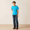 Ariat Boys Western Wire Short Sleeve T-Shirt (Turquoise Heather)