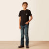 Ariat Boys Bronco Flag Short Sleeve T-Shirt (Black)