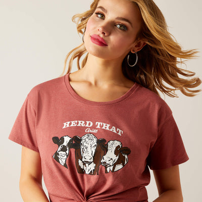 Ariat Womens Herd That Short Sleeve T-Shirt (Red Clay Heather)