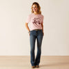 Ariat Womens Double Trouble Short Sleeve T-Shirt (Dusty Rose)