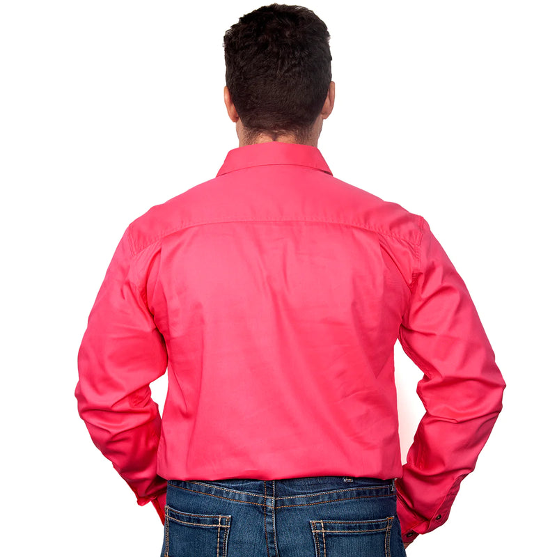 Just Country Mens Cameron Workshirt (Hot Pink)