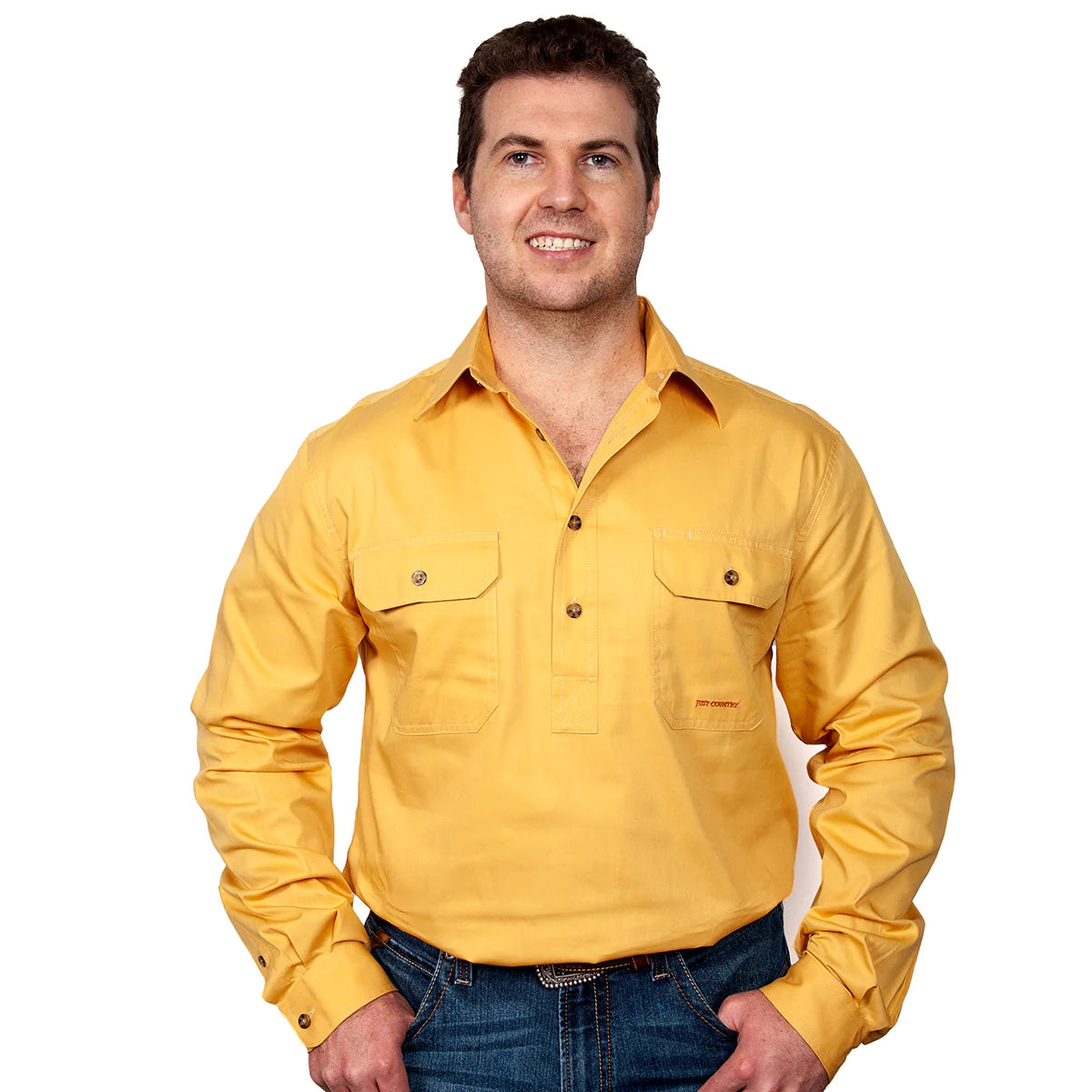 Just Country Mens Cameron Workshirt (Mustard)
