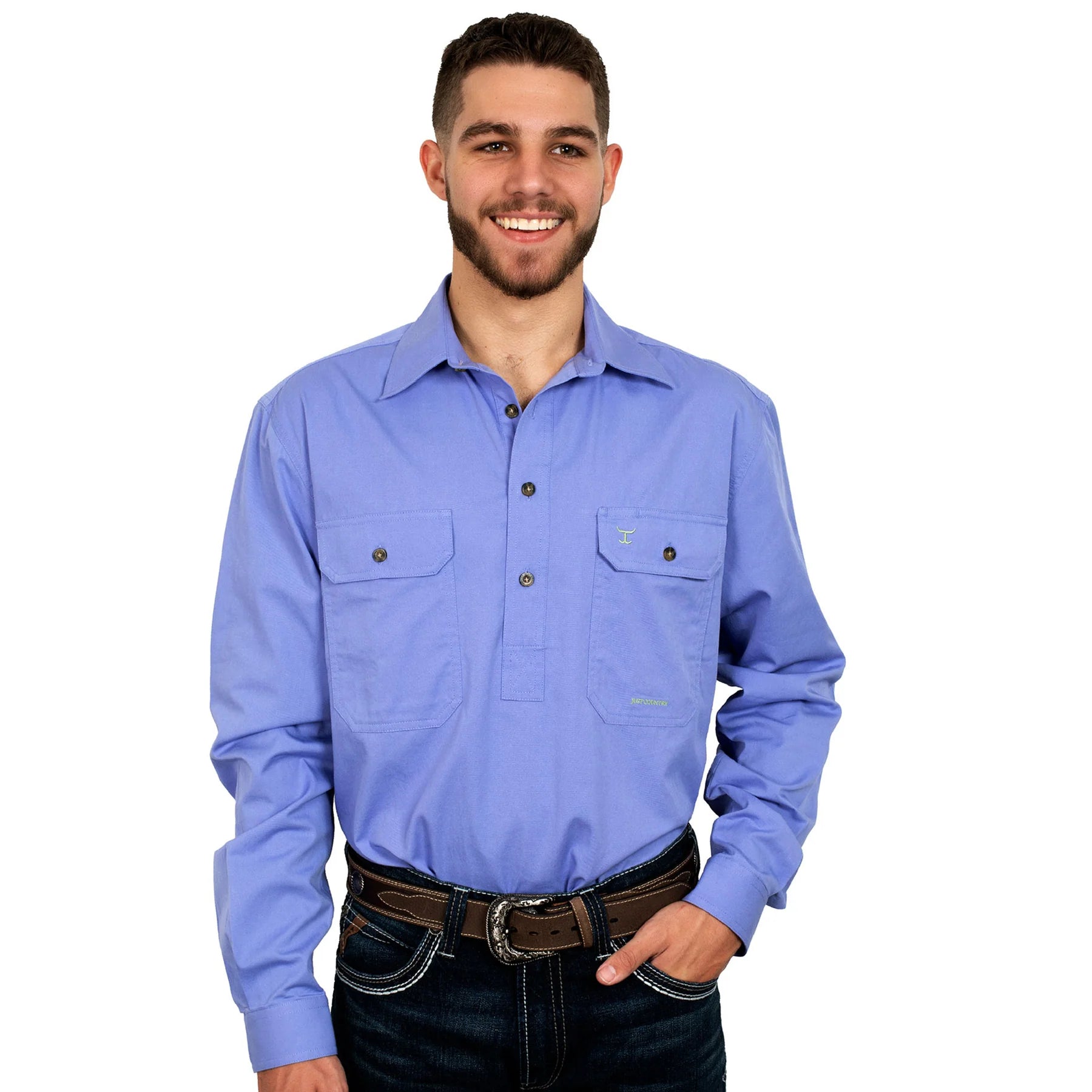 Just Country Mens Cameron Workshirt (Periwinkle)