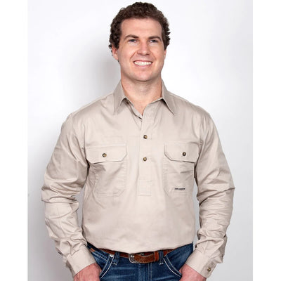 Just Country Mens Cameron Workshirt (Stone)