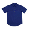 Just Country Mens Adam Half Button Short Sleeve Workshirt (Cobalt)