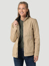 Wrangler Womens Sherpa Lined Canvas Jacket (Golden Khaki)