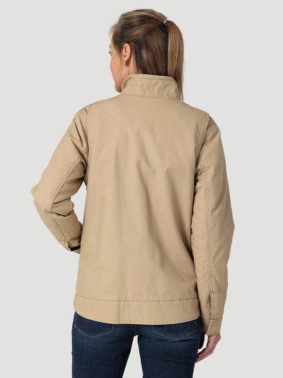 Wrangler Womens Sherpa Lined Canvas Jacket (Golden Khaki)