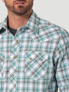 Wrangler Mens Retro Long Sleeve Western Shirt (Minty Blue)