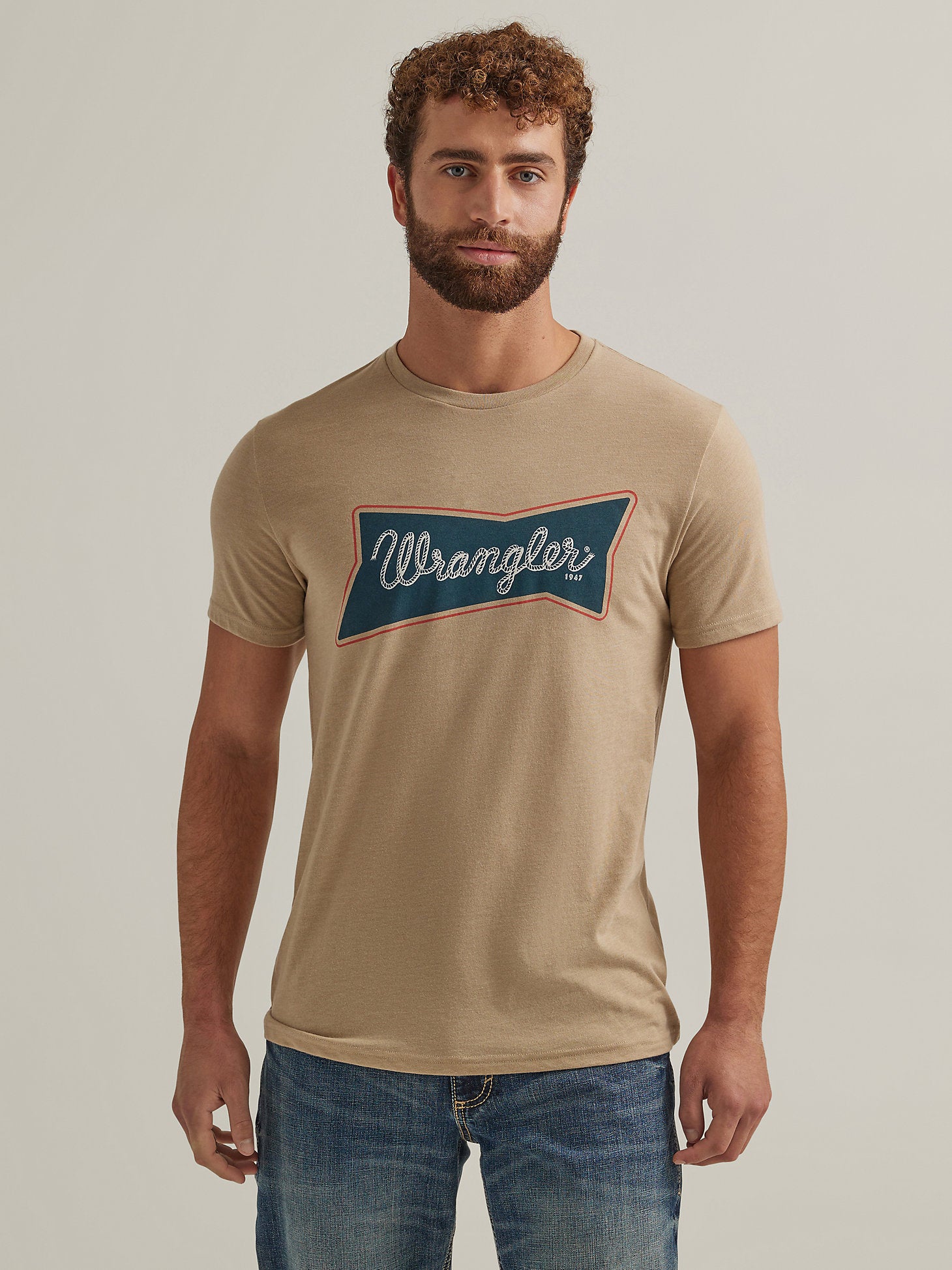 Wrangler Mens Heritage Logo Graphic T-Shirt (Trenchcoat)