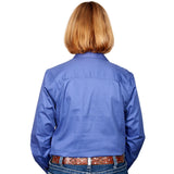 Just Country Women's Jahna Long Sleeve Work Shirt - Blue