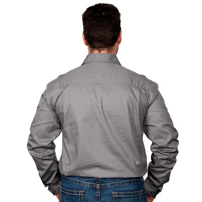 Just Country Mens Evan Full Button Workshirt (Steel Grey)