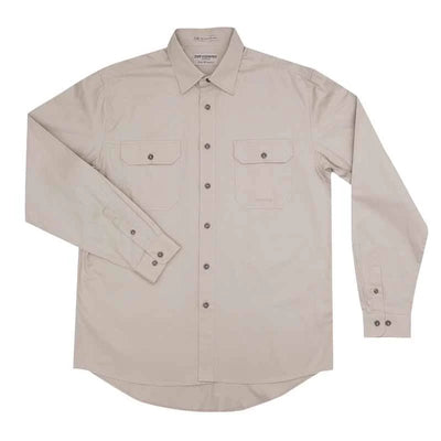 Just Country Mens Evan Full Button Workshirt (Stone)