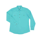 Just Country Women's Jahna Long Sleeve Work Shirt - Turquoise