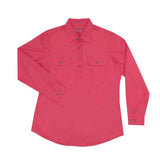 Just Country Women's Jahna Long Sleeve Work Shirt - Hot Pink