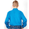 Just Country Boys Lachlan Half Button Long Sleeve Shirt (Blue Jewel)