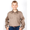 Just Country Boys Lachlan Half Button Long Sleeve Shirt (Brown)