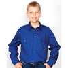 Just Country Boys Lachlan Half Button Long Sleeve Shirt (Cobalt)