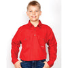 Just Country Boys Lachlan Half Button Long Sleeve Shirt (Chilli)