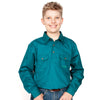 Just Country Boys Lachlan Half Button Long Sleeve Shirt (Forest Green)