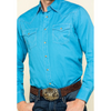 Wrangler Mens Retro Pigment Dyed Long Sleeve Western Shirt (Blue)