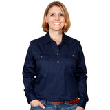 Just Country Women's Jahna Long Sleeve Work Shirt - Navy