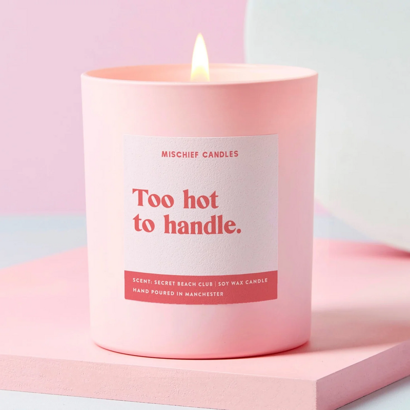 Too Hot to Handle Funny Friendship Gift Funny Candle | 30cI Pink-45hr Burn Time/Pink Blossom Scent